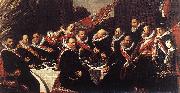 HALS, Frans Banquet of the Officers of the St George Civic Guard (detail) af oil on canvas